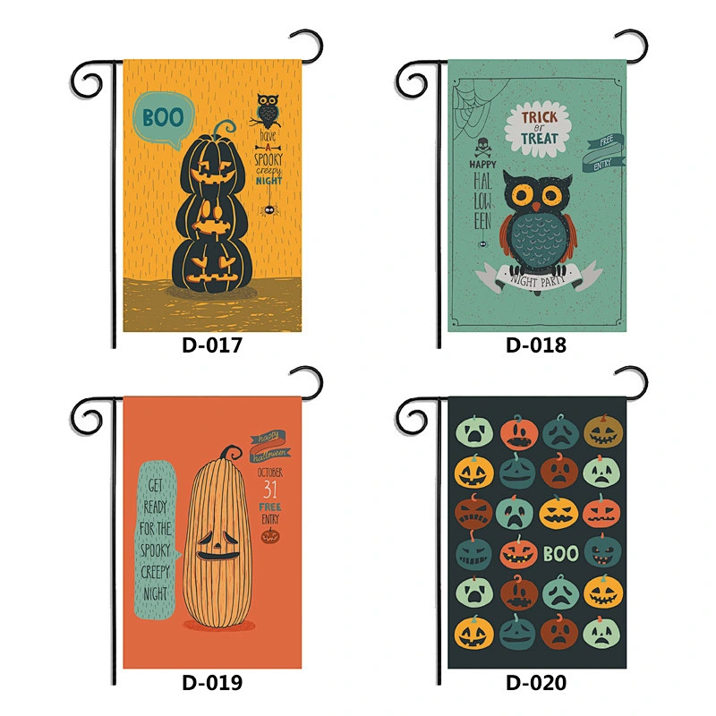 Hot sale custom advertising Double Side garden sublimation printing flag Decoration promotion gift Halloween  Flags