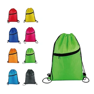 Lock rope polyester waterproof bag custom sports backpack with drawstring laundry bag