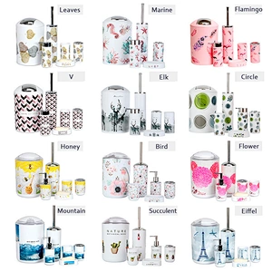 Modern Design Custom high Quality Unique Plastic Bathroom Accessories Six-piece Sets