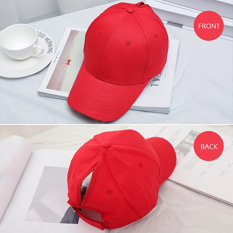 Wholesale Custom LOGO High Quality Adult Unisex adjustable Outdoor Sports Ponytail Baseball Hats