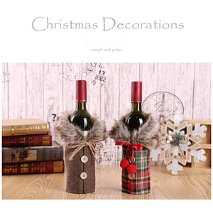 Hot selling Merry Christmas Wine Bottle Bags cover Xmas festival Party Table decoration gifts
