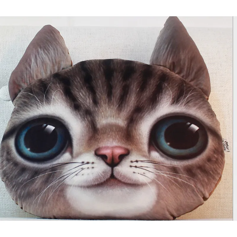 Decorative throw pillow and rug 3D cat face sofa cushion  cute car cat pillow sofa cushion plush toy custom printed pillow