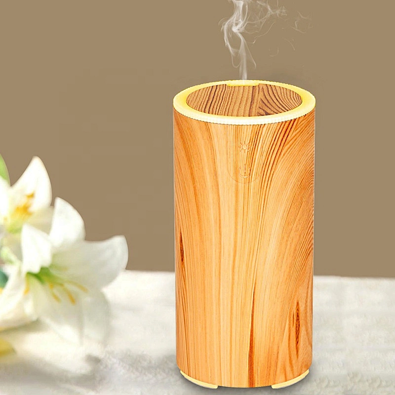 Usb Mini Ultrasonic Wood grain Cool Mist Air Humidifier Portable LED Night Light Essential Oil Aroma Car Diffuser