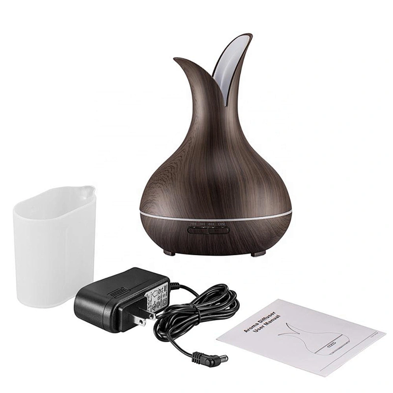 modern wood grain humidifiers with timer cute large capacity essential oil aroma diffuser color changing auto shut off