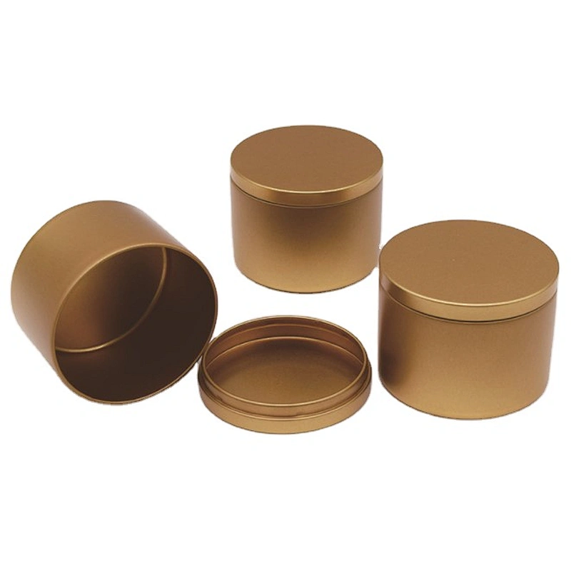 New Arrival Tin Box with Metal Wooden Lid Scented Candle Jar Mini Storage Tin Jar Candles Holder Empty Container