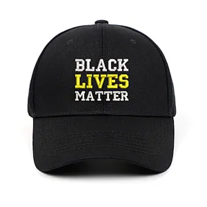 100% cotton Black Lives matter 6 panel 3D embroidery logo & metal buckle sport cap snapback hat dad hat