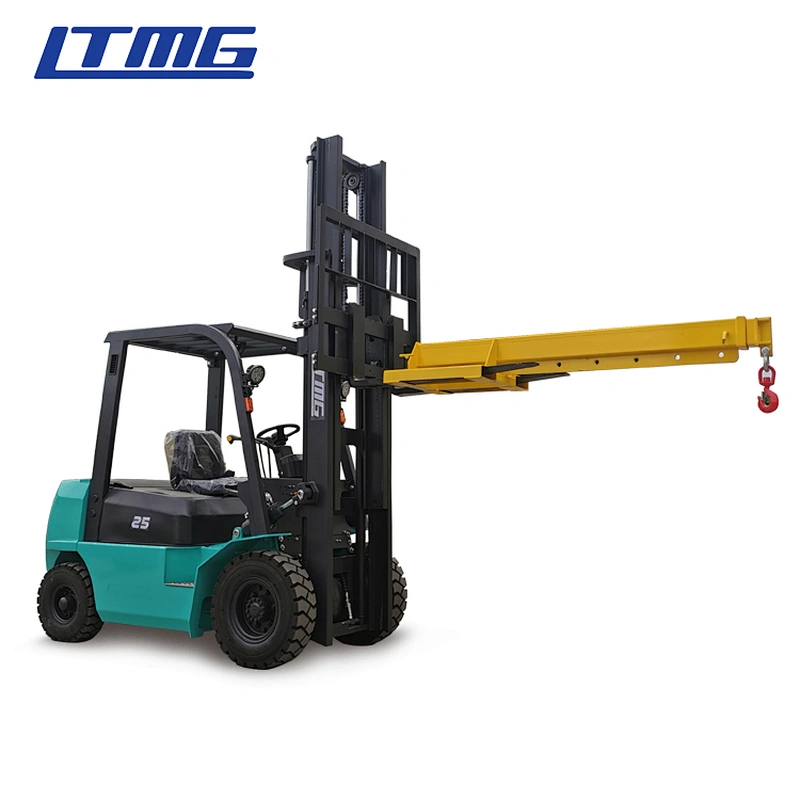 Forklift with crane arm attachment