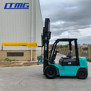 Forklift with crane arm attachment