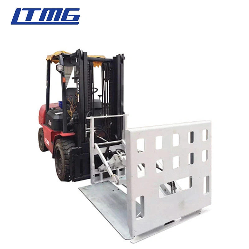 Forklift with push and pull attachment