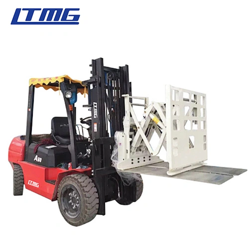 Forklift with push and pull attachment