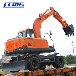 Chinese LTMG LTE80 8Ton Heavy Equipment optional engine wheel excavator digger machine