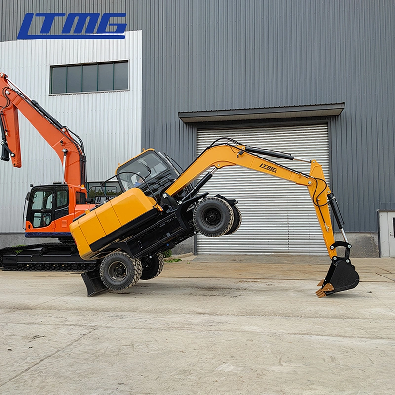 LTMG LWE75 7.5t 8t New Boom Best CE Certified Agricultural Machinery Track China Manufacturer wheel Excavator