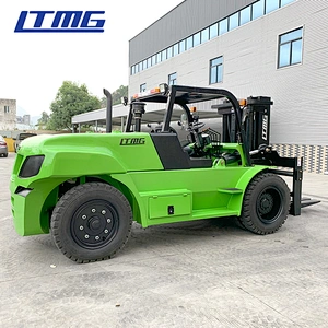 Chinese container forklift 10ton material handling hydraulic fork lift with 2 stage 2.3m lift height fork positioner
