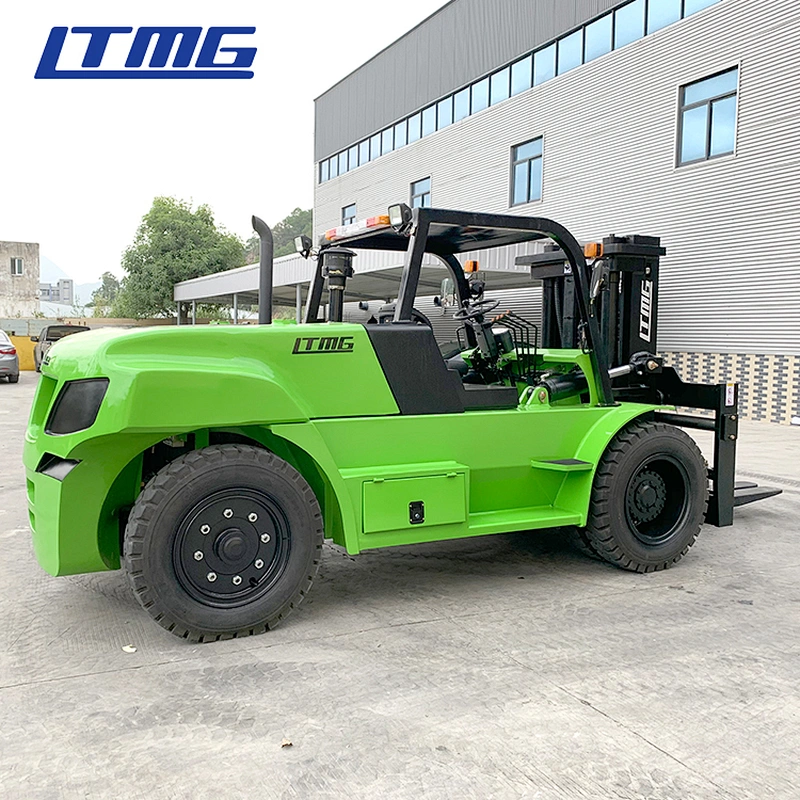 Chinese container forklift 10ton material handling hydraulic fork lift with 2 stage 2.3m lift height fork positioner