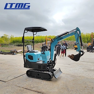 LTMG bule color new 1 ton earth digger hydraulic excavator with roof