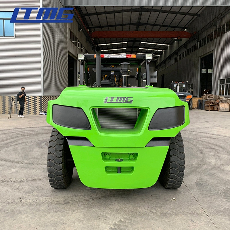 Chinese container forklift 10ton material handling hydraulic fork lift with 2 stage 2.3m lift height fork positioner