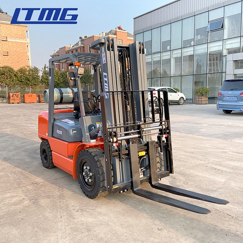 LTMG solid tyre customized color 3t 3.5ton gas lpg forklift with container mast