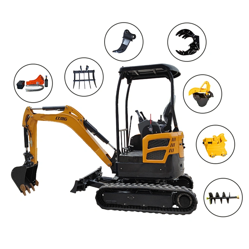Garden use crawler excavators LTMG digger hydraulic  mini 0.8 ton 1.2 ton 1.6 ton 1.8 ton 2 ton excavator with attachment