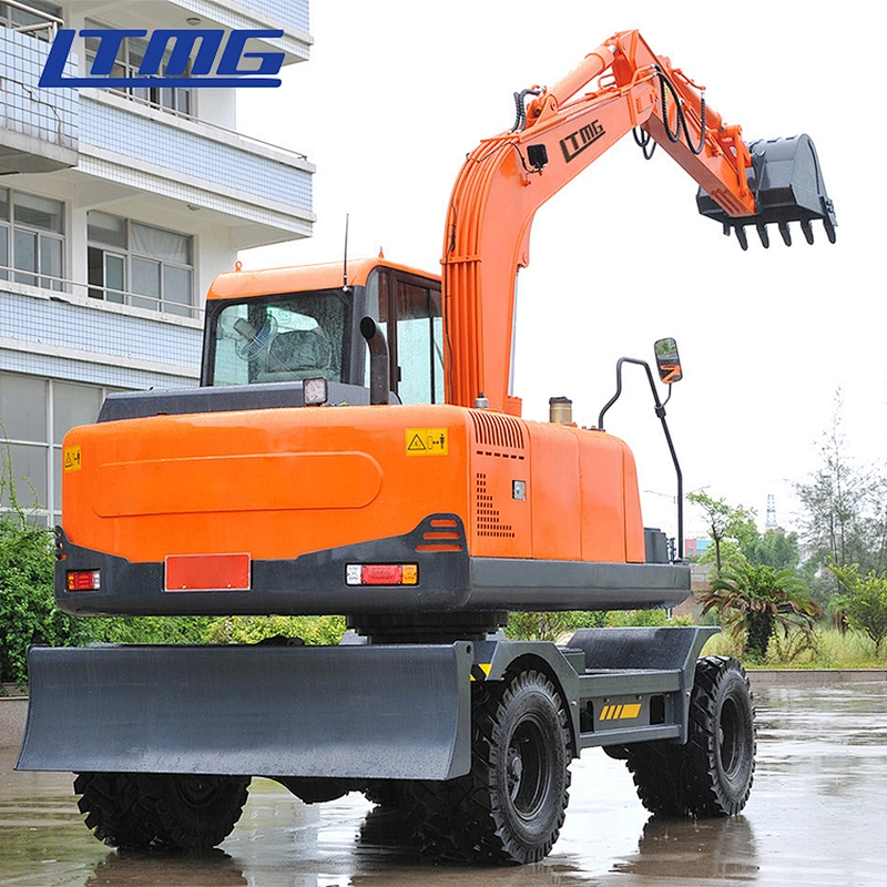 Chinese LTMG LTE80 8Ton Heavy Equipment optional engine wheel excavator digger machine