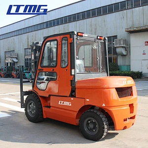 LTMG forklift machine 3ton 5 ton 6ton counterbalance truck with enclosed cabin , AC and free heater Chinese forklift 5 ton