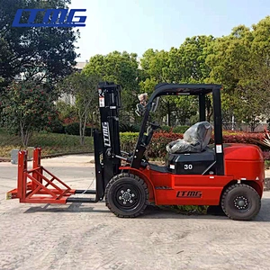LTMG fork truck 3ton 4ton 5ton diesel forklift truck with drum clamp attachment for sale