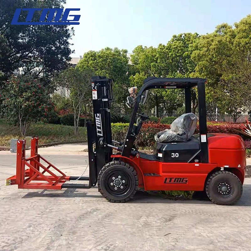 LTMG fork truck 3ton 4ton 5ton diesel forklift truck with drum clamp attachment for sale