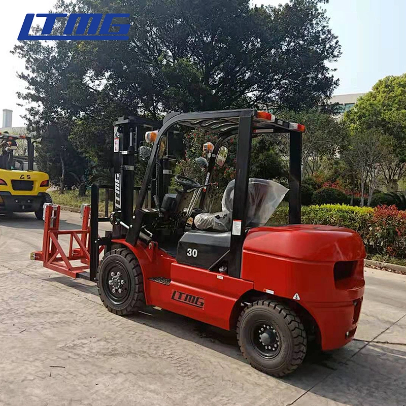 LTMG fork truck 3ton 4ton 5ton diesel forklift truck with drum clamp attachment for sale