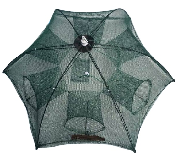 6 Holes Umbrella Folded Crayfish Trap Crawfish Traps Folding Crab Trap