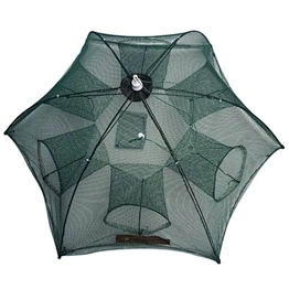 6 Holes Umbrella Folded Crayfish Trap Crawfish Traps Folding Crab Trap