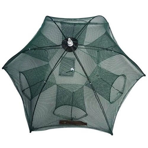 6 Holes Umbrella Folded Crayfish Trap Crawfish Traps Folding Crab Trap