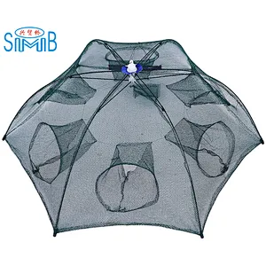 6 Holes Umbrella Folded Crayfish Trap Crawfish Traps Folding Crab Trap