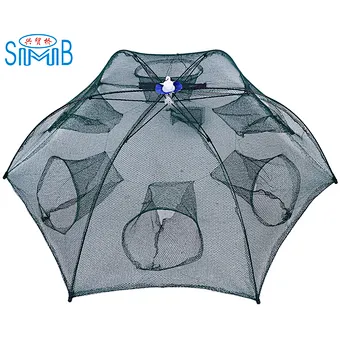 6 Holes Umbrella Folded Crayfish Trap Crawfish Traps Folding Crab Trap