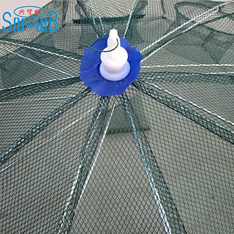 6 Holes Umbrella Folded Crayfish Trap Crawfish Traps Folding Crab Trap