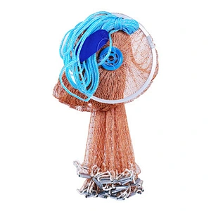 Saltwater and Freshwater Hand Casting Net with Aluminum Frisbee for Bait Trap Fish Throw Net 6FT Radius Casting Nets