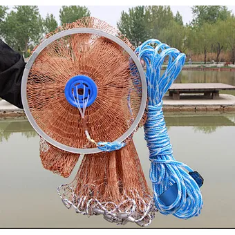 Nylon Monofilament Fishing Net Diameter 3.6m American Aluminium Alloy Ring  Hand Throw Casting Net with Sinker Fly Casting Net