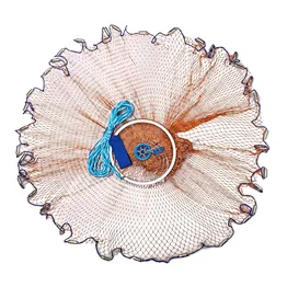 Saltwater and Freshwater Hand Casting Net with Aluminum Frisbee for Bait Trap Fish Throw Net 6FT Radius Casting Nets