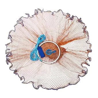Saltwater and Freshwater Hand Casting Net with Aluminum Frisbee for Bait Trap Fish Throw Net 6FT Radius Casting Nets