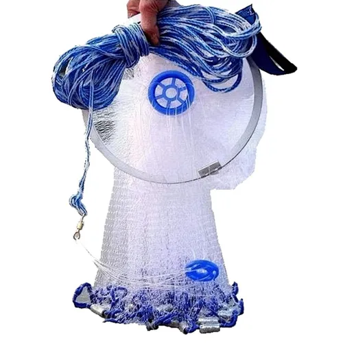 Fishing Cast Net with Lead Weight Aluminium Alloy Ring Hand Throwing Casting Net Small Mesh Radius 4FT Fishing Net