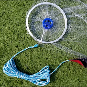 Monofilament Aluminium Alloy Ring  Radius 6ft Easy Hand Throwing Casting Net with Lead Sinker Small Mesh Fish Catching Net
