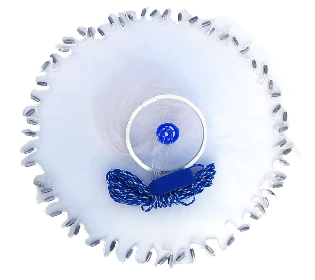 Monofilament Aluminium Alloy Ring  Radius 6ft Easy Hand Throwing Casting Net with Lead Sinker Small Mesh Fish Catching Net