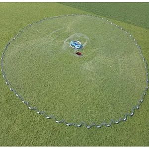 Monofilament Aluminium Alloy Ring  Radius 6ft Easy Hand Throwing Casting Net with Lead Sinker Small Mesh Fish Catching Net