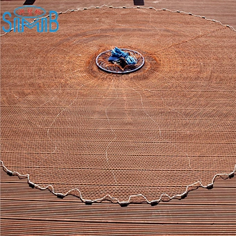 Chinese Supplier Diameter 3.6m Tire Line Fishing Cast Nets with Plastic Ring Frisbee
