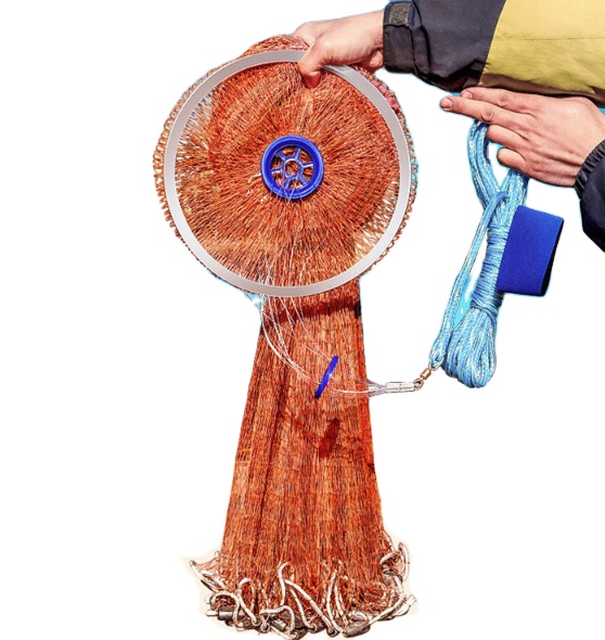 Nylon Monofilament Fishing Net Diameter 3.6m American Aluminium Alloy Ring  Hand Throw Casting Net with Sinker Fly Casting Net