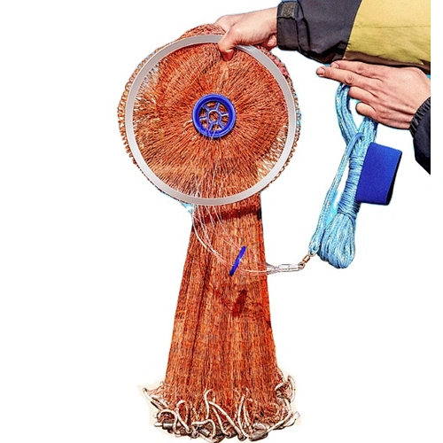 Nylon Monofilament Fishing Net Diameter 3.6m American Aluminium Alloy Ring  Hand Throw Casting Net with Sinker Fly Casting Net