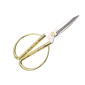 Alloy household stainless steel dragon and phoenix scissors hand-cut ribbon scissors gold pointed scissors wholesale