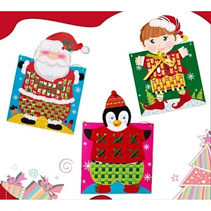 knitting paper kids DIY toy Christmas set kindergarten pendant