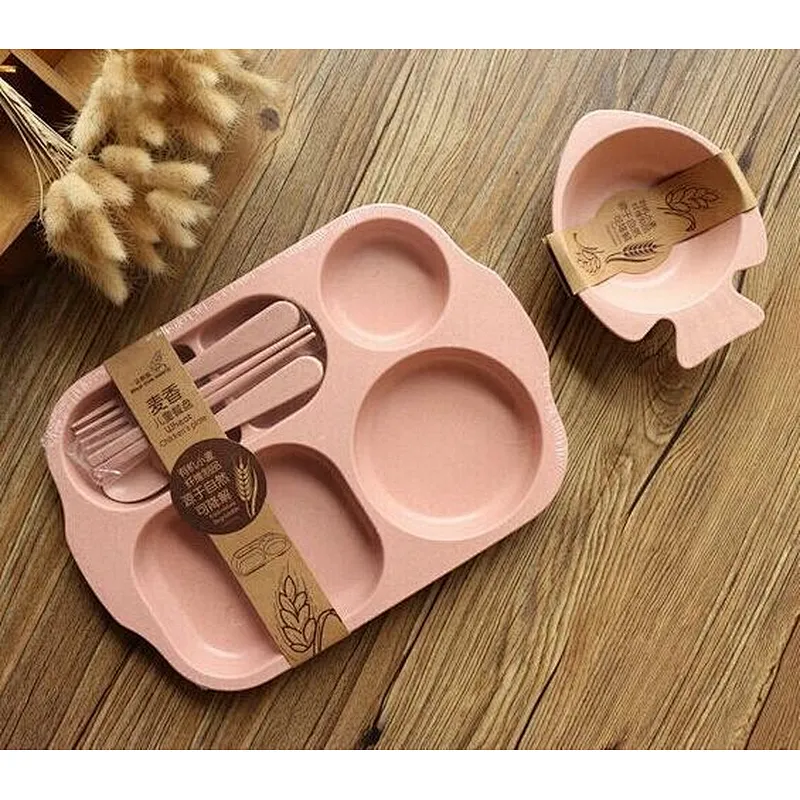 kids detached  bowl in high quality in low price wheat straw material heat resisting healthy