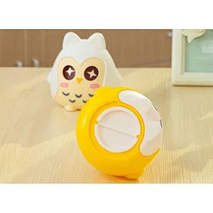 money box coin bank PP plastic shaking eyes owl logo customized