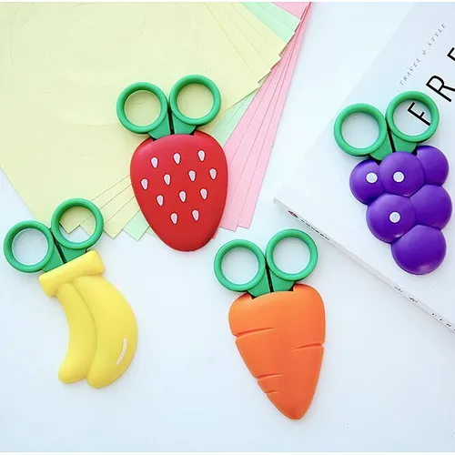 Factory supply spot fruit scissors magnetic scissors children banana strawberry grape shape scissors