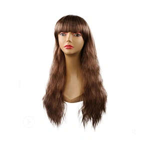 Hot Selling Korean Style Fashion Fluffy Corn Permed Long Artificial Human Hair Small Wave